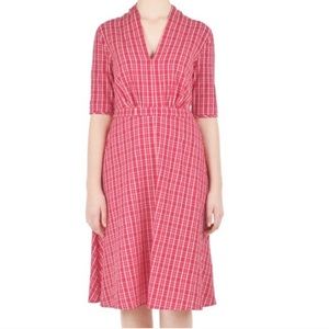eShakti Red Checkered Dress fits like XL/14